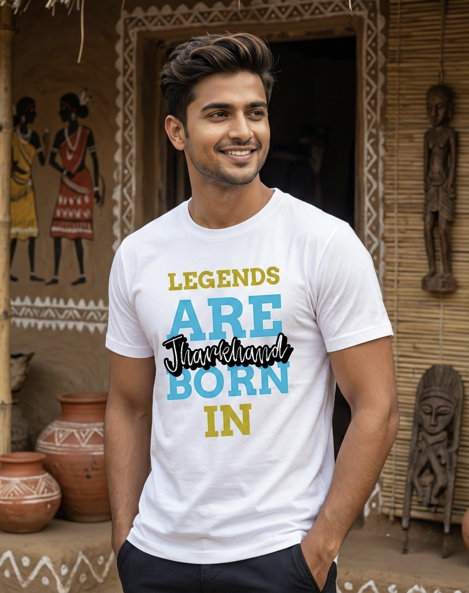 Legends Are Born in Jharkhand T-Shirt | Cultural Pride Graphic Cotton Tee – Morluga